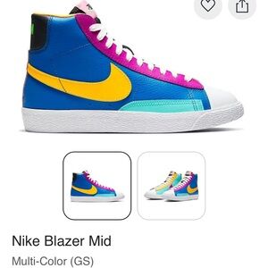 NIKE BLAZER MID GS AURORA PURPLE ORANGE 4Y